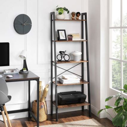 Bücherregal NAVARO Braun/Schwarz