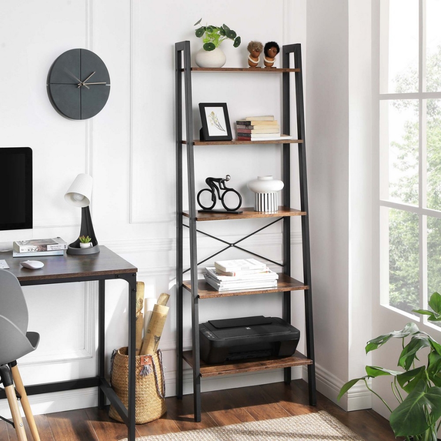 Bücherregal NAVARO Braun/Schwarz