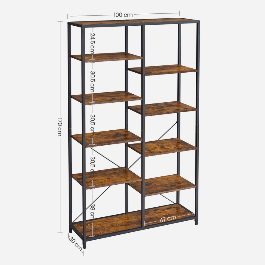 Bücherregal NAVARO braun/schwarz