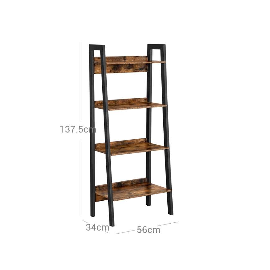 Bücherregal NAVARO Braun/Schwarz