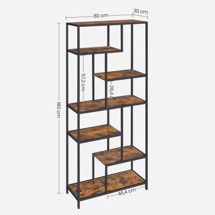 Bücherregal NAVARO braun/schwarz
