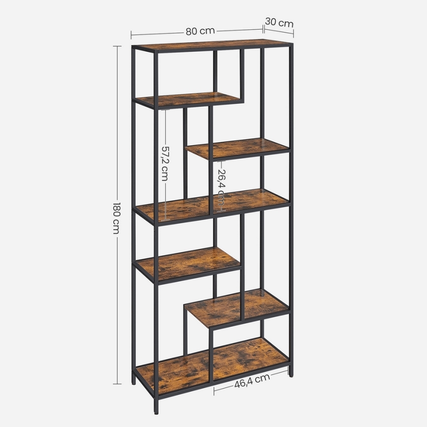 Bücherregal NAVARO braun/schwarz