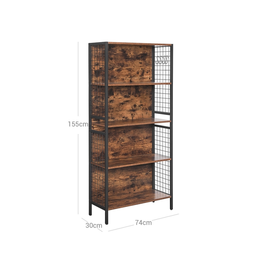 Bücherregal NAVARO braun/schwarz