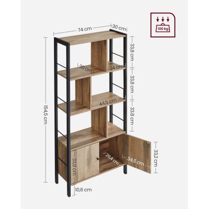Bücherregal NAVARO braun/schwarz