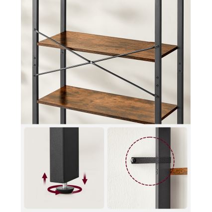 Bücherregal NAVARO, Braun/Schwarz