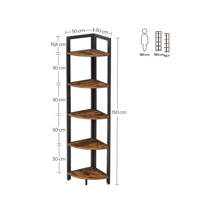 Bücherregal NAVARO braun/schwarz