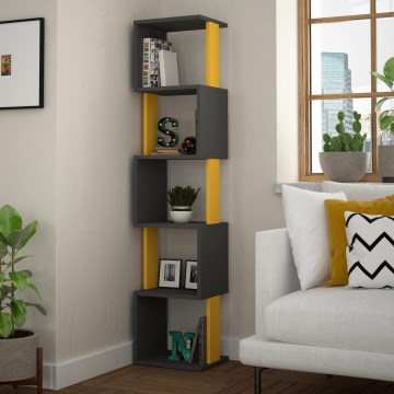 Bücherregal PIRI 161x35 cm anthrazit/orange