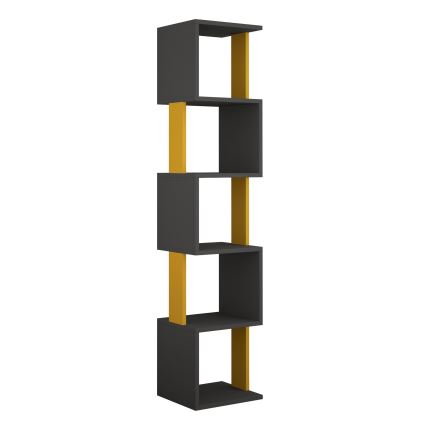Bücherregal PIRI 161x35 cm anthrazit/orange
