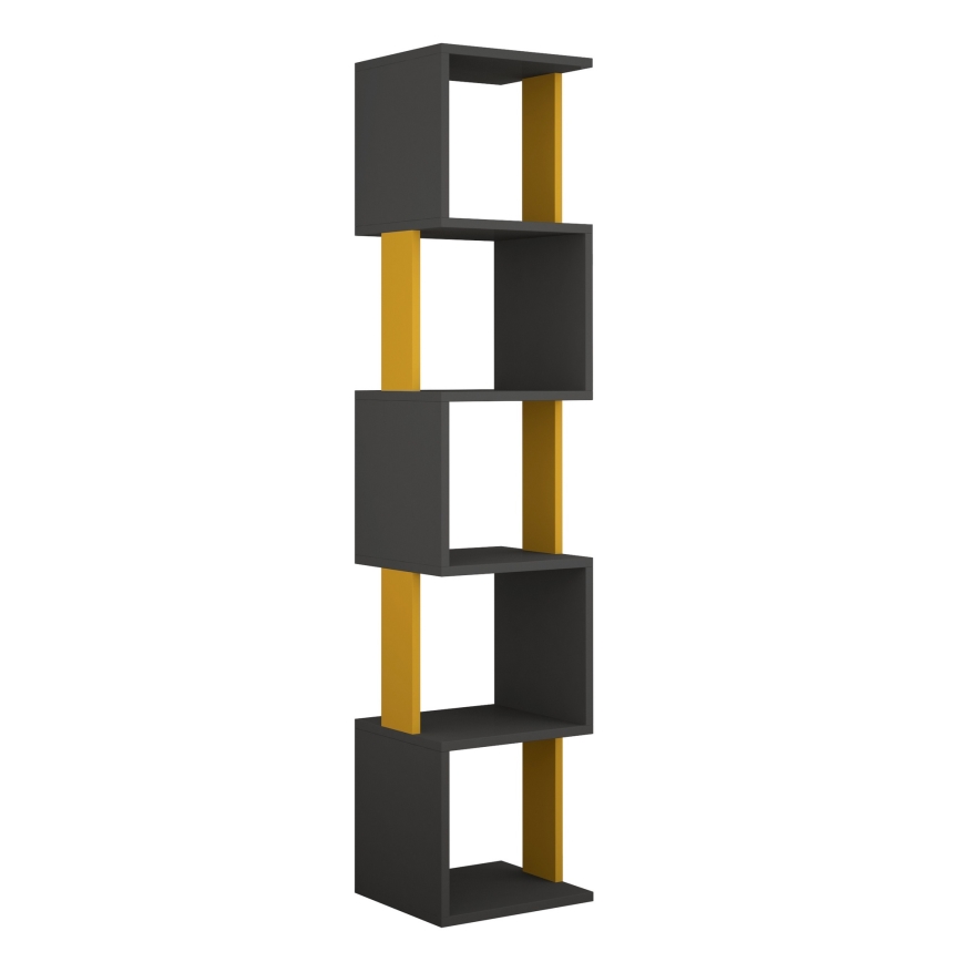 Bücherregal PIRI 161x35 cm anthrazit/orange