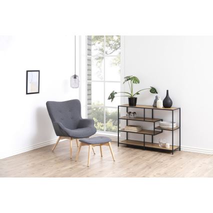 Bücherregal SARON Eiche/schwarz