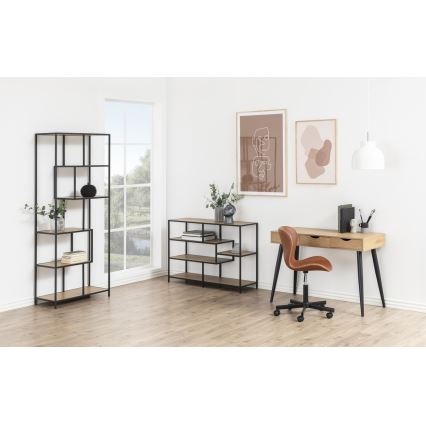 Bücherregal SARON Eiche/schwarz