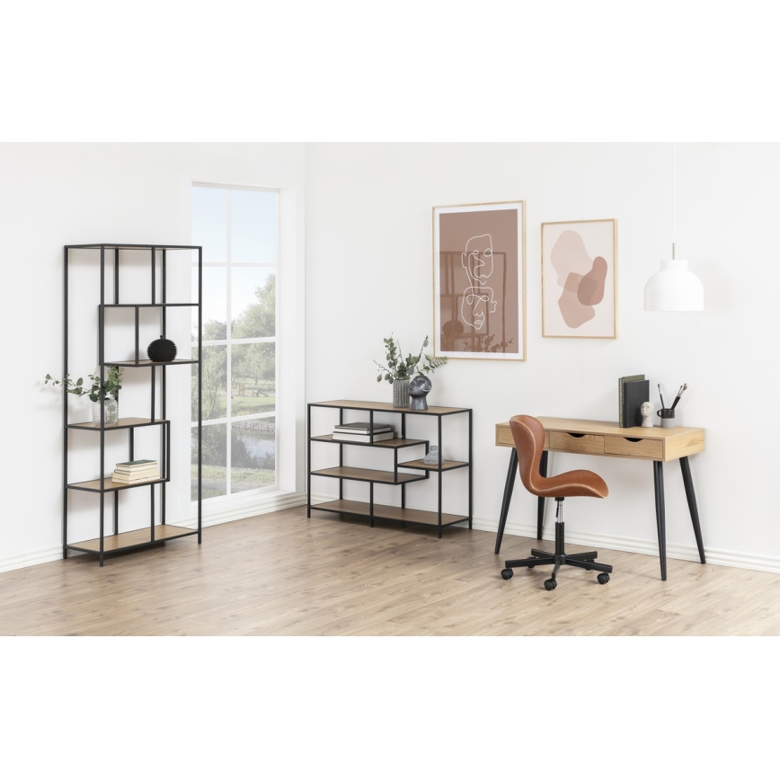 Bücherregal SARON Eiche/schwarz