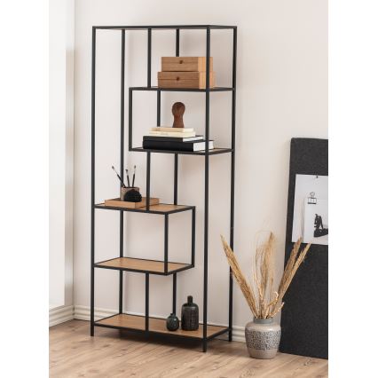Bücherregal SARON Eiche/schwarz