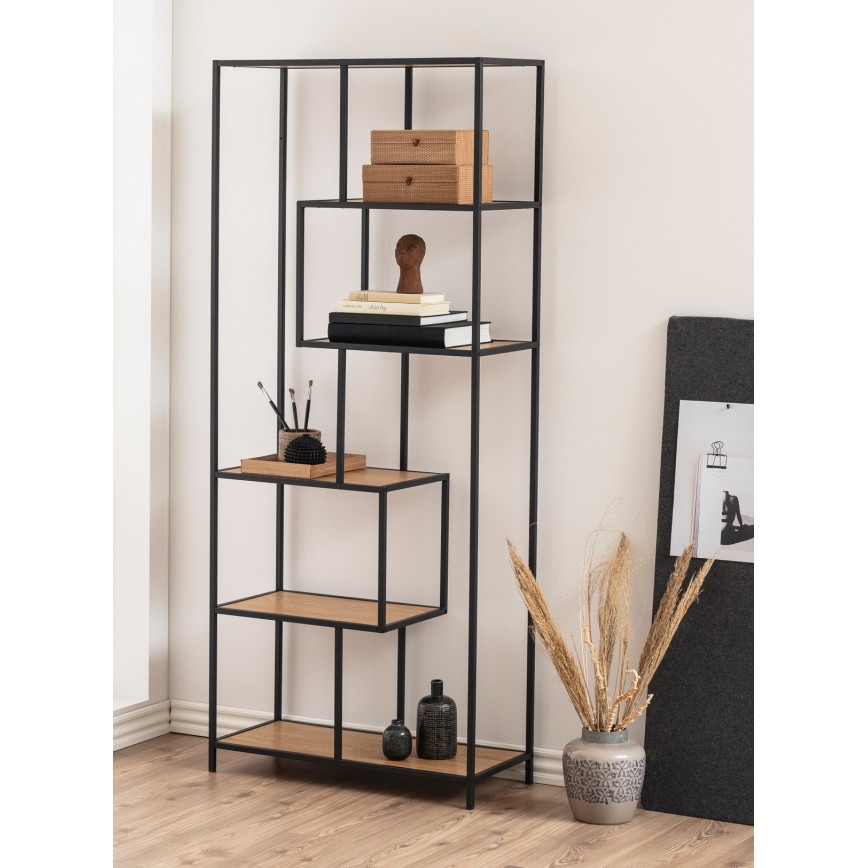 Bücherregal SARON Eiche/schwarz