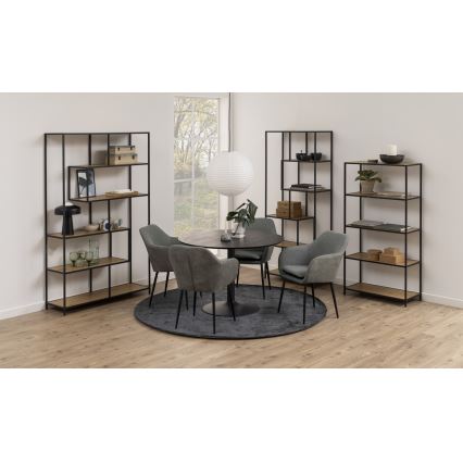 Bücherregal SARON Eiche/schwarz