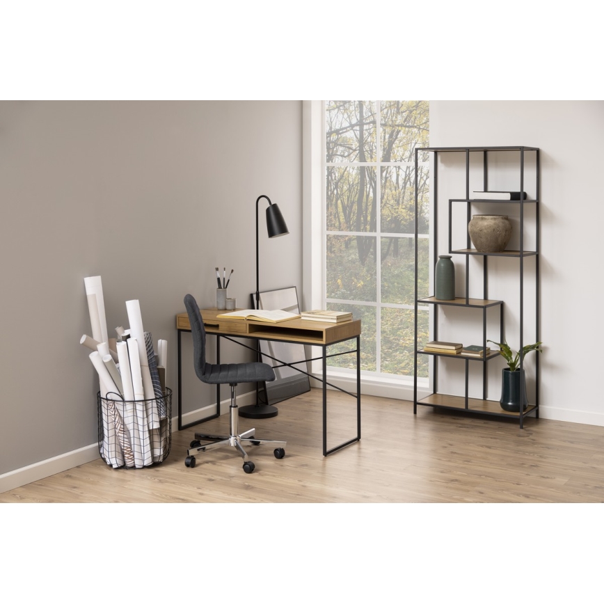 Bücherregal SARON Eiche/schwarz