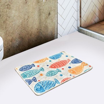 Bunte Badezimmermatte FISH 40x60 cm
