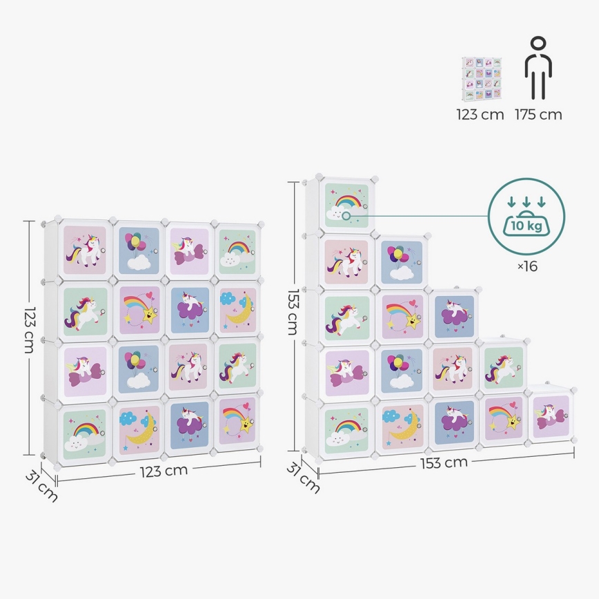 Modulare Kinderschrank mit Aufbewahrungsboxen ANET, bunt