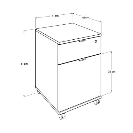 Büro-Container 61x41 cm braun