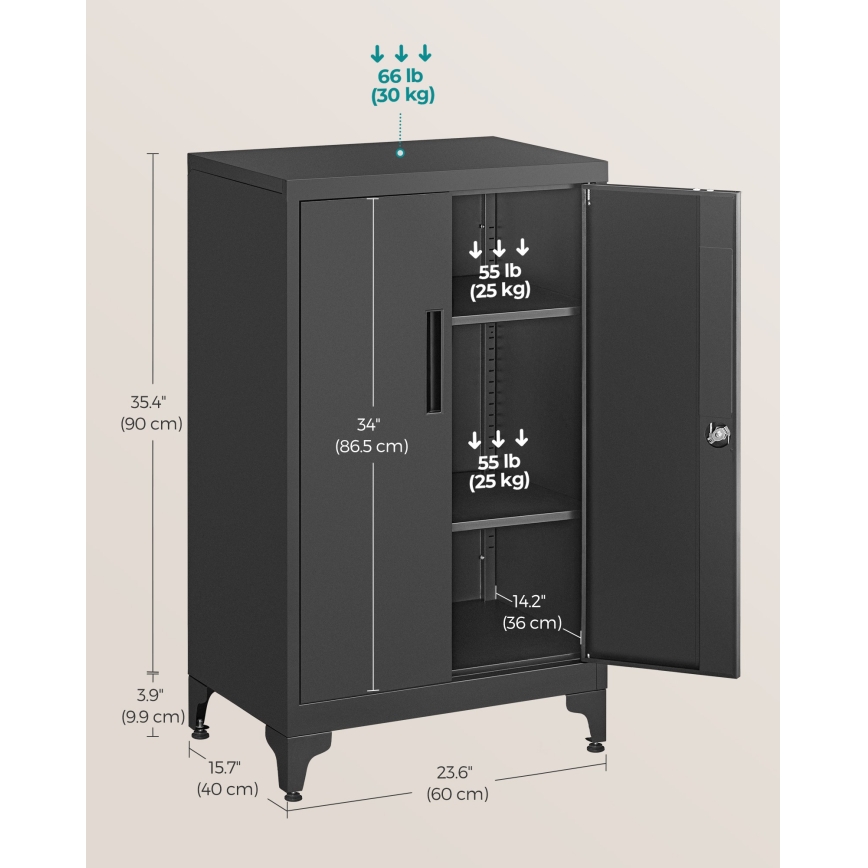 Büroschrank KAZE 60 x 40 cm schwarz
