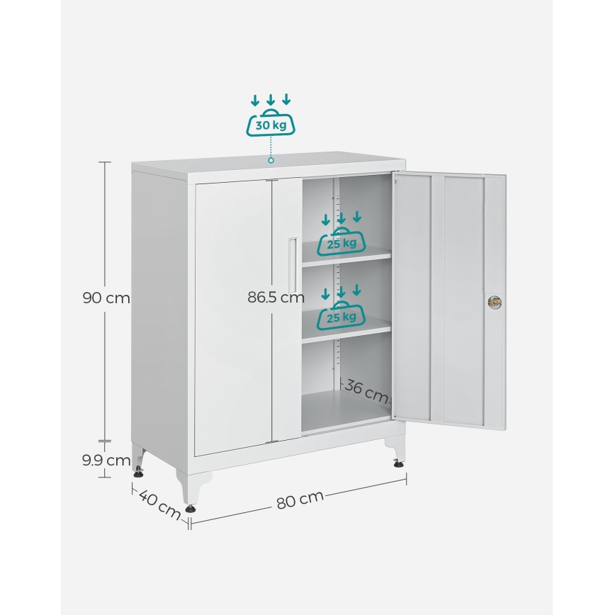 Büroschrank KAZE 80x40 cm, weiß