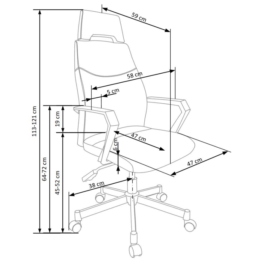 Bürostuhl ELUN schwarz/grau
