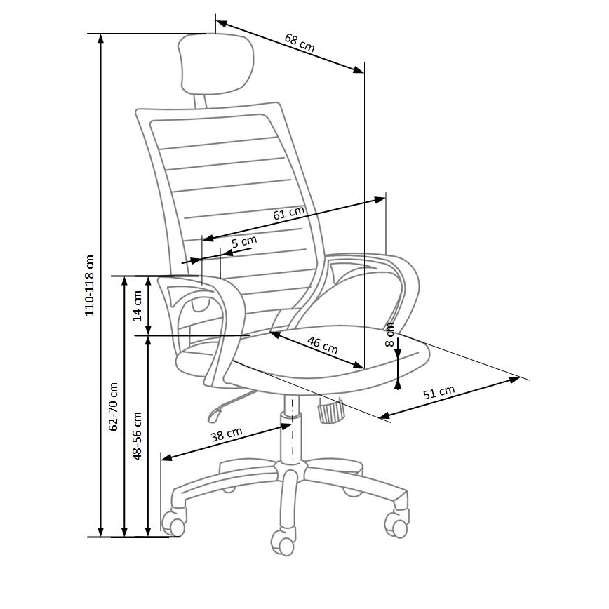 Bürostuhl MIRI schwarz/weiß