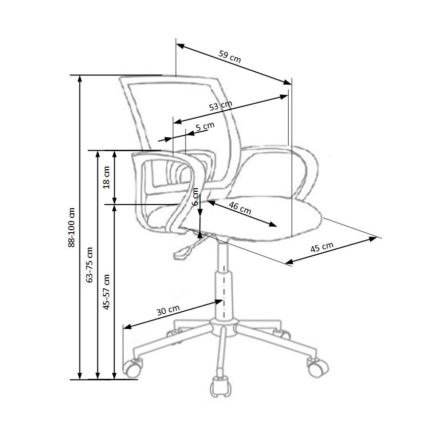 Bürostuhl SIRAQ – mehrfarbig