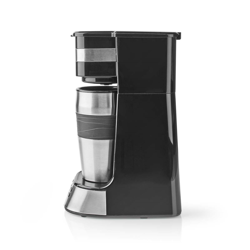 Butler - Ein-Tassen-Kaffeemaschine 0,4 l mit Timer und Reisebecher 750W/230V Edelstahl/schwarz