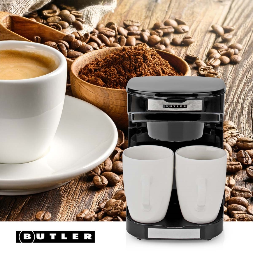Butler - Kaffeemaschine für zwei Tassen 450W/230V schwarz