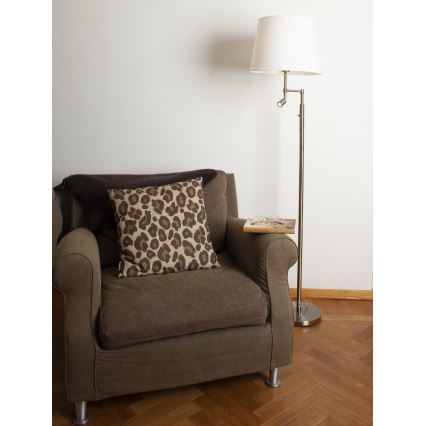 ByRydens - LED-Stehleuchte ORLANDO 1xE27/5W/230V + LED/3W weiß/bronzen d 36 cm
