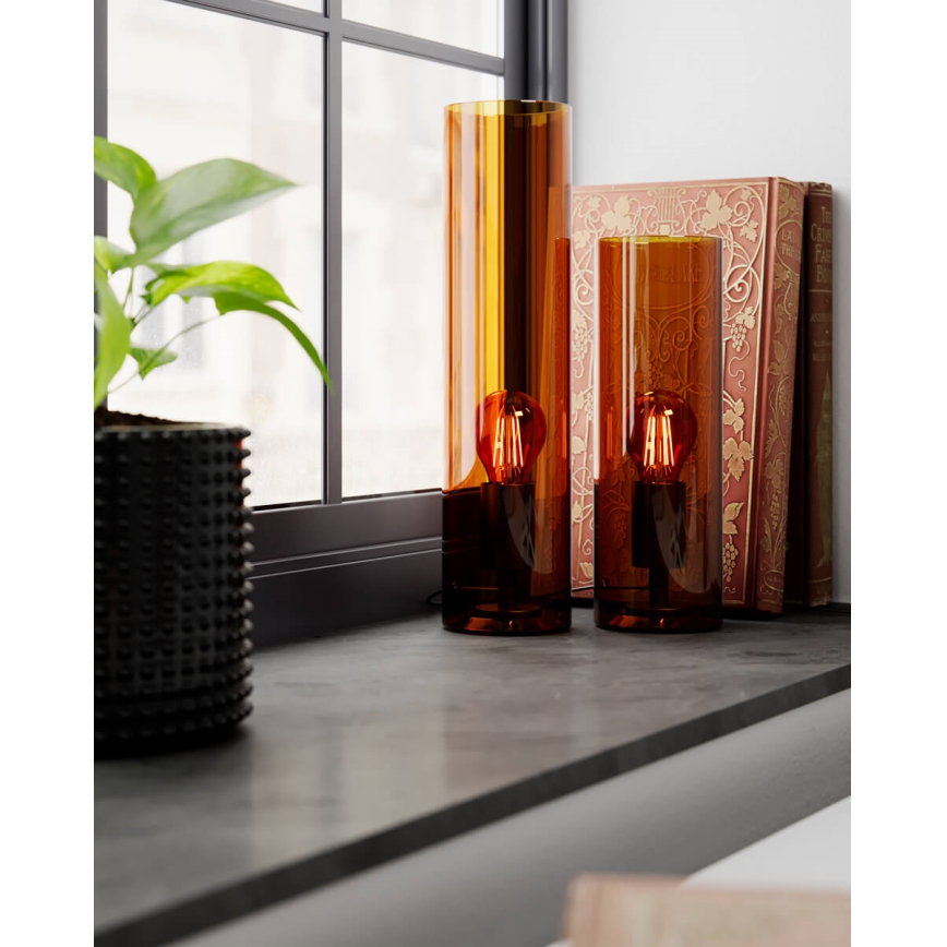 ByRydens - Tischlampe FLAKE 1xE27/5W/230V braun/rauchfarben