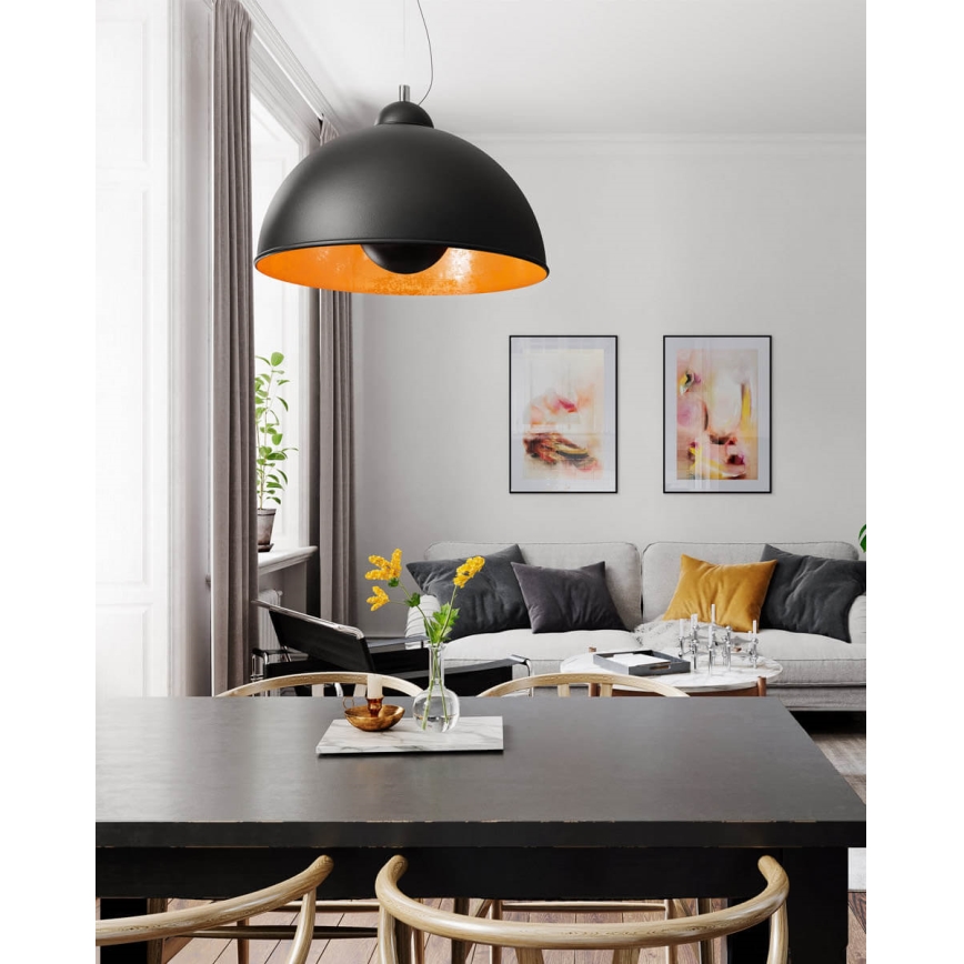 ByRydens - Pendelleuchte mit Seilaufhängung CAPTAIN 1xE27/7W/230V schwarz