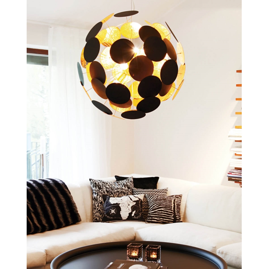 ByRydens - Hängeleuchte PLANET 4xE14/5W/230V schwarz/golden d 50 cm