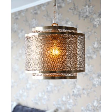 ByRydens - Hängeleuchte an Kette HERMINE 1xE27/5W/230V Messing d 34 cm