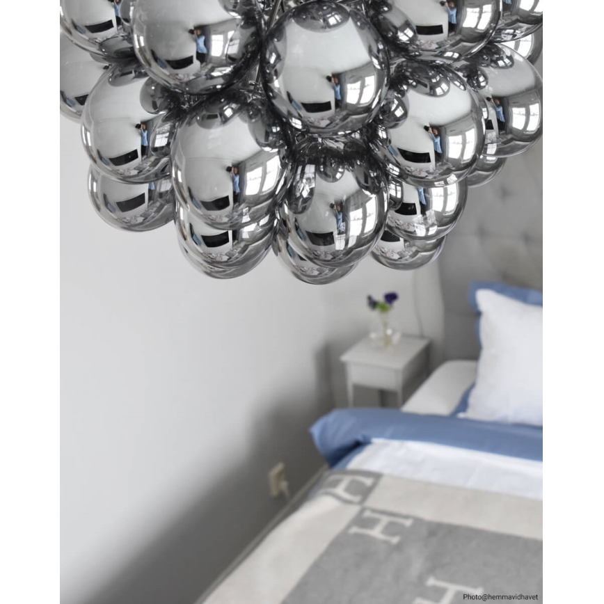 ByRydens - Hängeleuchte GROSS 8xG9/4W/230V rauchig/schwarz d 50 cm