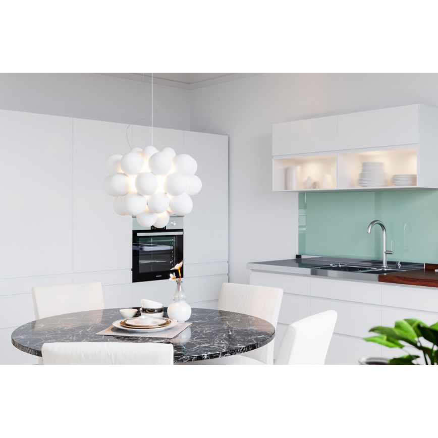 ByRydens - Hängeleuchte GROSS 8xG9/4W/230V weiß d 50 cm