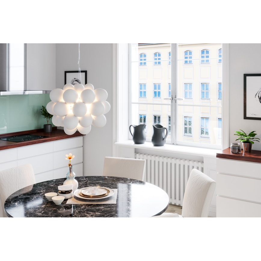 ByRydens - Hängeleuchte GROSS 8xG9/4W/230V weiß d 50 cm