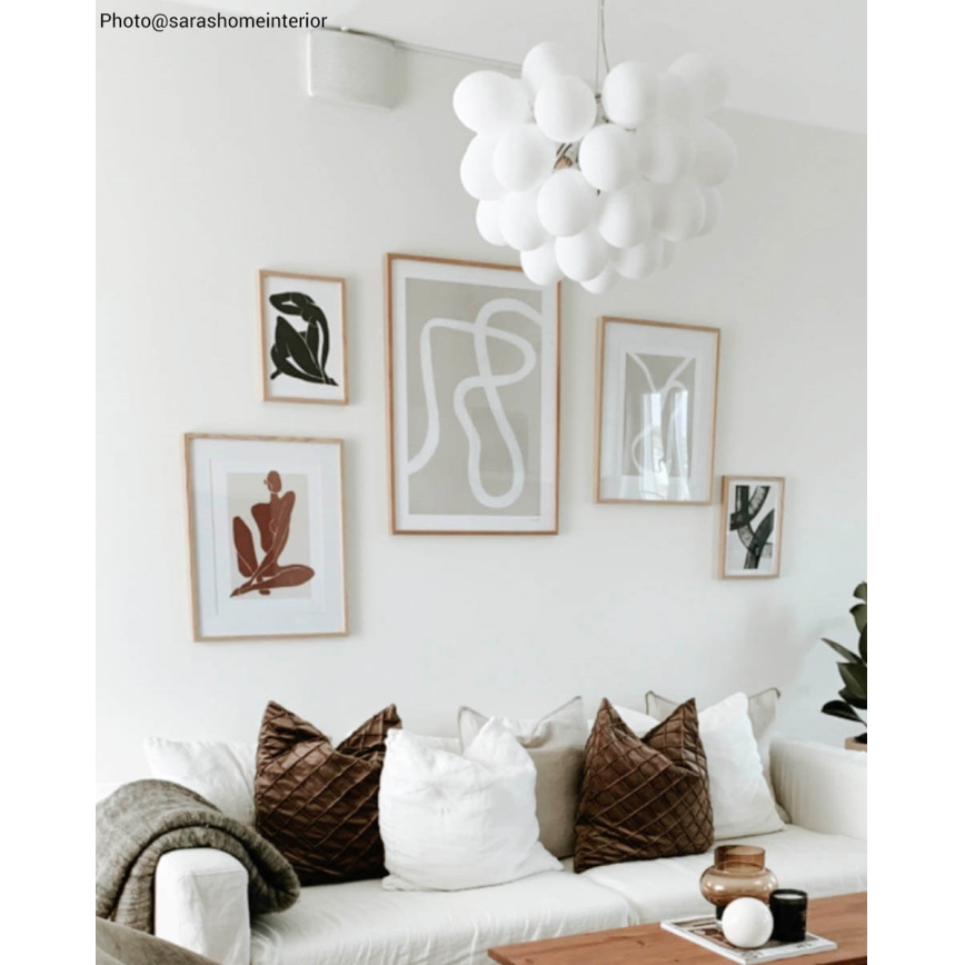 ByRydens - Hängeleuchte GROSS 8xG9/4W/230V weiß d 50 cm