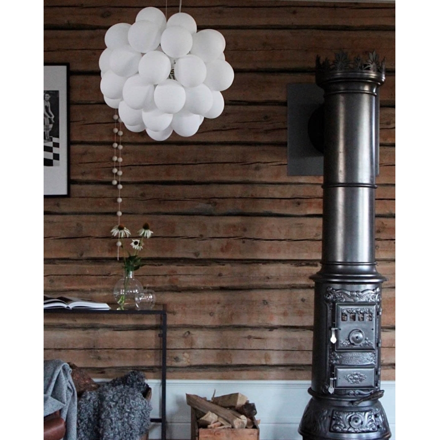 ByRydens - Hängeleuchte GROSS 8xG9/4W/230V weiß d 50 cm