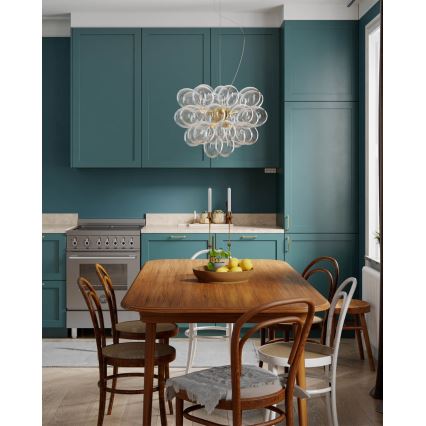 ByRydens - Pendelleuchte mit Kabelaufhängung GROSS 8xG9/5W/230V klar
