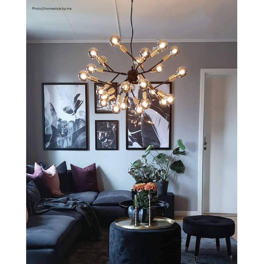 ByRydens - Hängeleuchte HEROES 24xE27/5W/230V schwarz d 80 cm