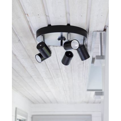 ByRydens - Deckenspot CORRECT 5xGU10/7W/230V schwarz Ø 30 cm