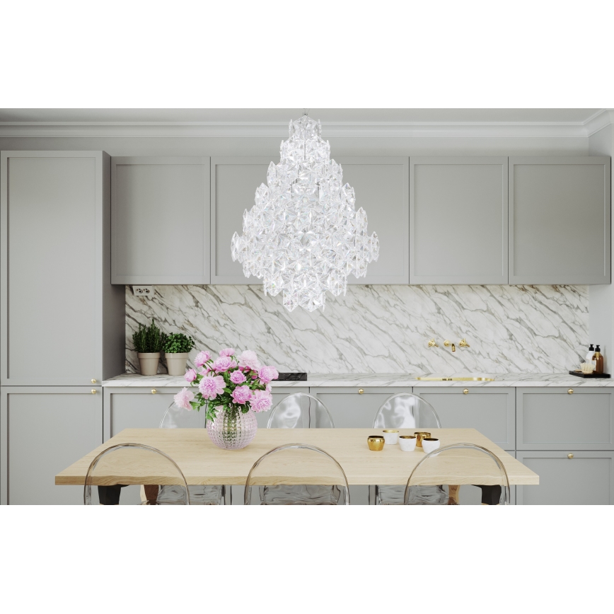 ByRydens - Kronleuchter an Kette MONARQUE GRANDE 11xE14/5W/230V klar d 58 cm