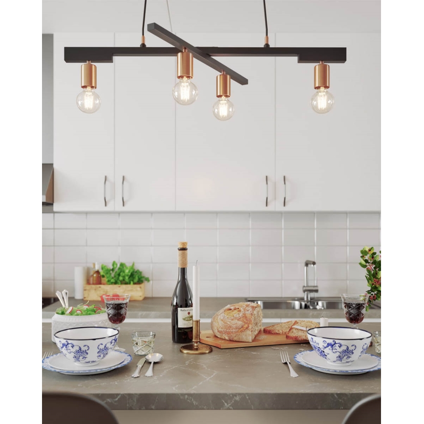 ByRydens - Pendelleuchte mit Kabel ZEONA 4xE27/5W/230V
