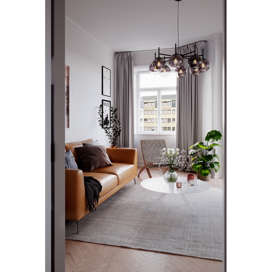 ByRydens - Hängeleuchte BOYLE 8xE27/5W/230V rauchig/schwarz d 83 cm
