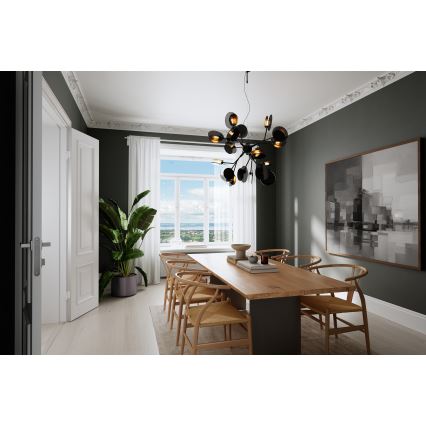 ByRydens - Hängeleuchte TURNO 18xG9/4W/230V golden/schwarz d 80 cm