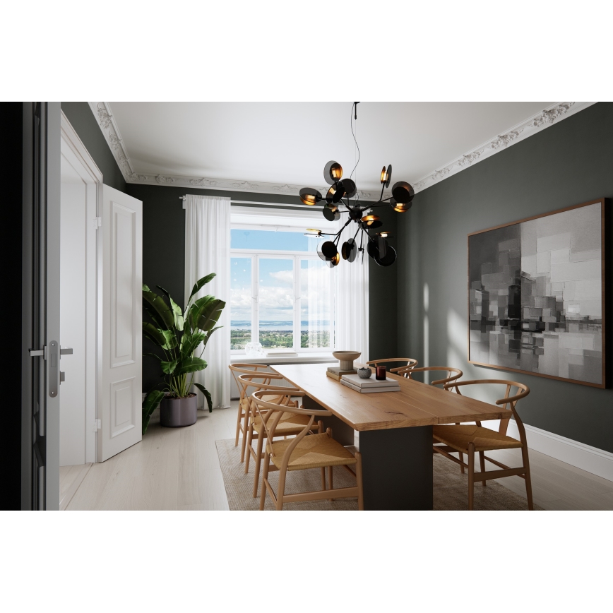ByRydens - Hängeleuchte TURNO 18xG9/4W/230V golden/schwarz d 80 cm