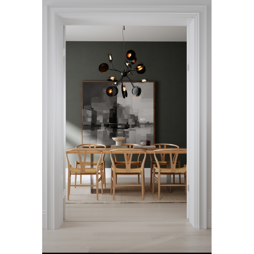 ByRydens - Hängeleuchte TURNO 18xG9/4W/230V golden/schwarz d 80 cm