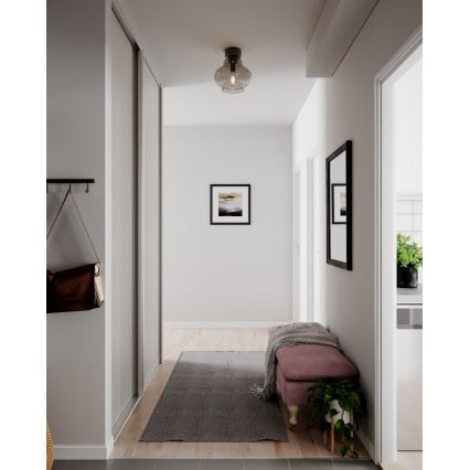 ByRydens - Deckenleuchte DOLORES 1x E27/5W/230V Ø 30 cm grau/rauchfarben